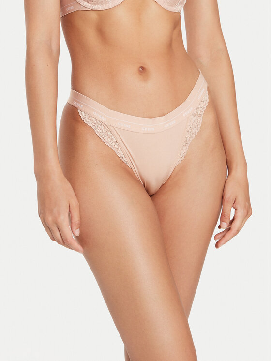 Guess Дамски бикини тип бразилиана Jane O4YE00 PZ01C Бежов цвят на ниска цена