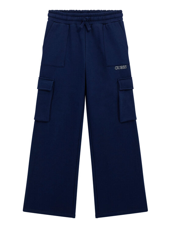 Guess Долнище анцуг J5BQ13 KCKF2 Тъмносин Relaxed Fit цвят на ниска цена