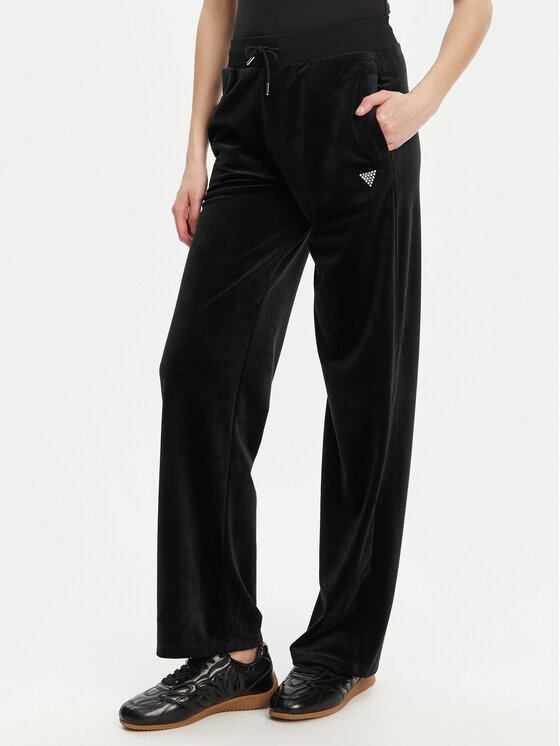 Guess Долнище анцуг V3BB26 K0232 Черен Regular Fit цвят на ниска цена