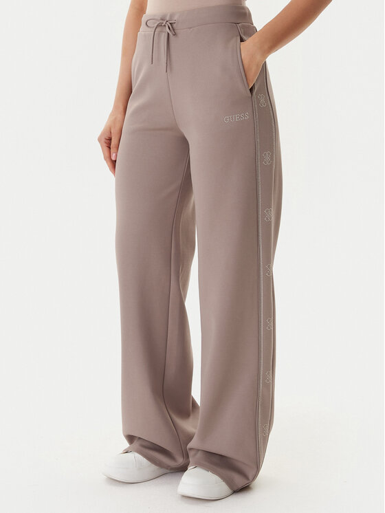 Guess Долнище анцуг V5BB12 KCX22 Бежов Wide Leg цвят на ниска цена