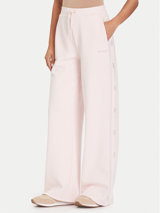 Guess Долнище анцуг V5BB12 KCX22 Розов Wide Leg цвят на ниска цена