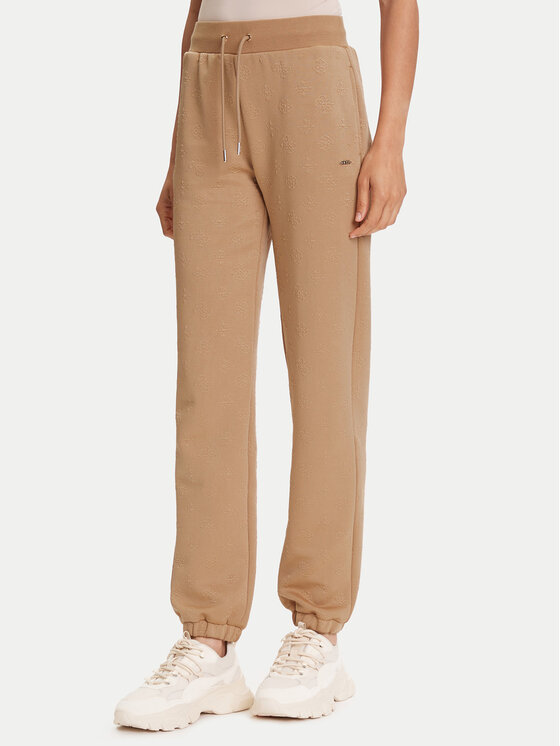 Guess Долнище анцуг V5YB06 KBSL2 Бежов Regular Fit цвят на ниска цена