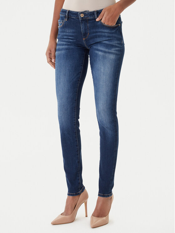 Guess Дънки Annette W2YA99 D4Q03 Тъмносин Skinny Fit цвят на ниска цена