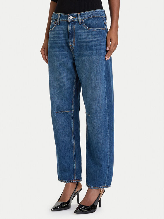 Guess Дънки W5BA2V D0460 Тъмносин Mom Fit цвят на ниска цена