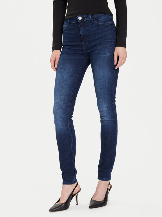 Guess Дънки W5BA46 D0791 Син Skinny Fit цвят на ниска цена