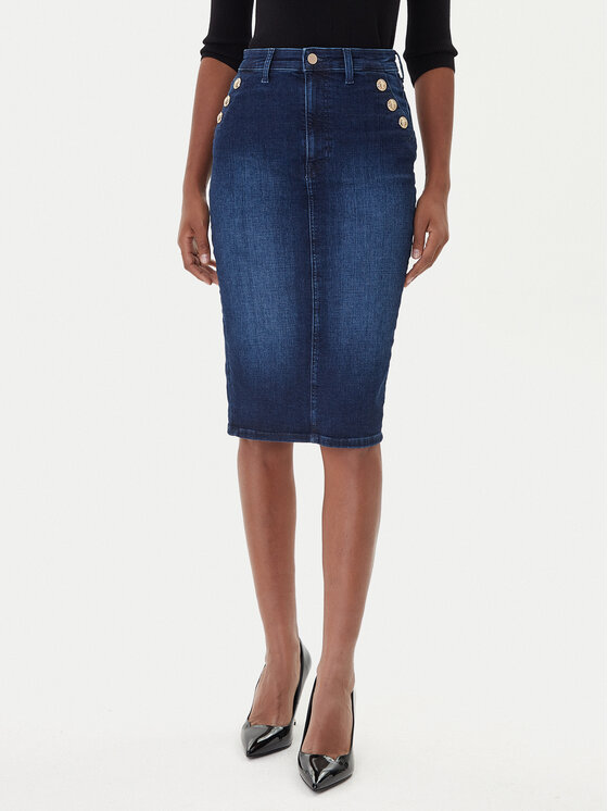 Guess Дънкова пола W5BD1T D0791 Син Regular Fit цвят на ниска цена