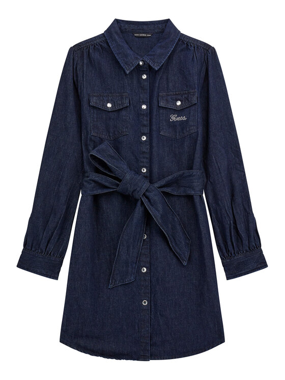 Guess Дънкова рокля J5BK22 D4EU0 Тъмносин Regular Fit цвят на ниска цена