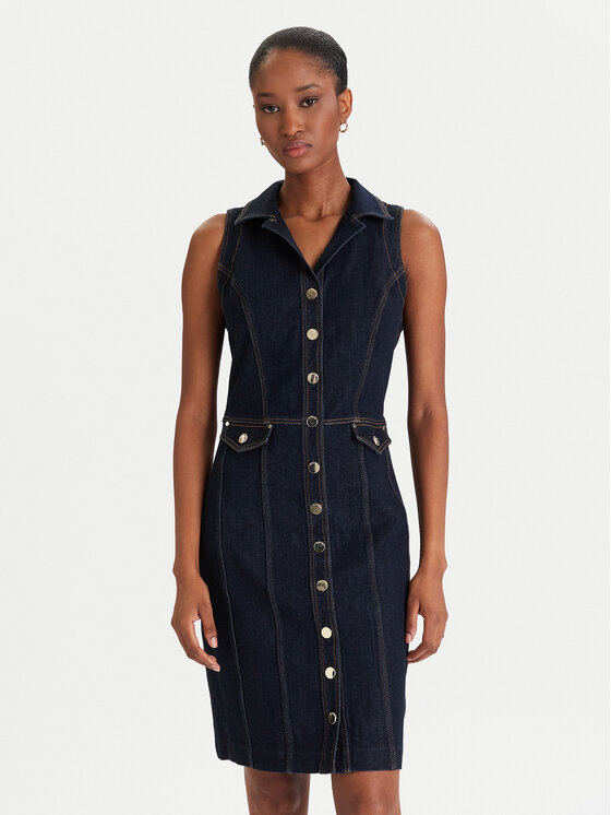 Guess Дънкова рокля W5YK24 D5PW1 Тъмносин Regular Fit цвят на ниска цена