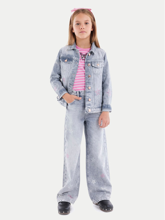 Guess Дънково яке J5YL04 D5NJ0 Сив Regular Fit цвят на ниска цена