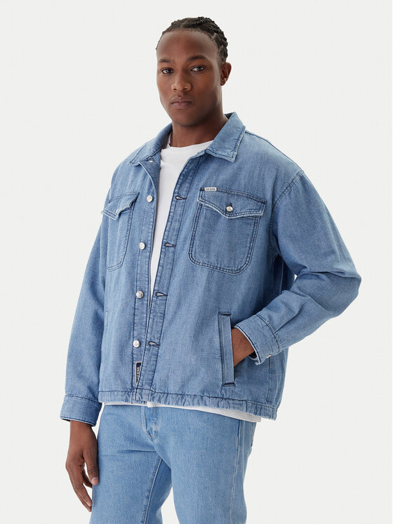 Guess Дънково яке M5RN30 D5KW1 Син Regular Fit цвят на ниска цена