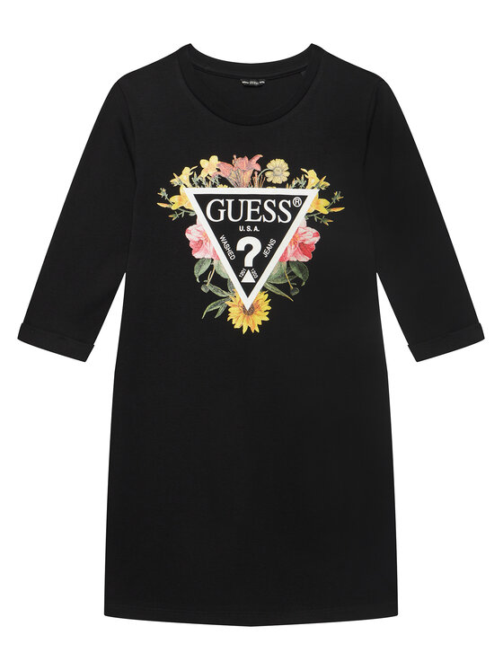 Guess Ежедневна рокля J3YK13 KA6W4 Черен Regular Fit цвят на ниска цена