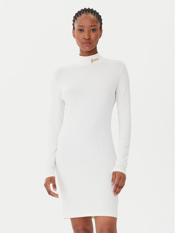 Guess Ежедневна рокля V5BK04 KCBF1 Екрю Slim Fit цвят на ниска цена