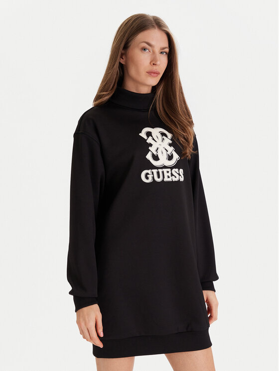Guess Ежедневна рокля V5YK07 KCX22 Черен Regular Fit цвят на ниска цена