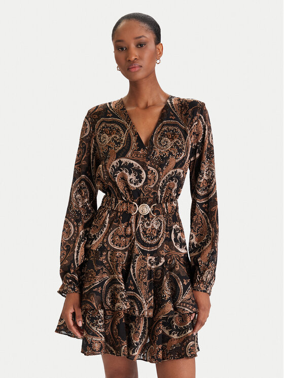 Guess Ежедневна рокля W5BK53 W2770 Кафяв Regular Fit цвят на ниска цена