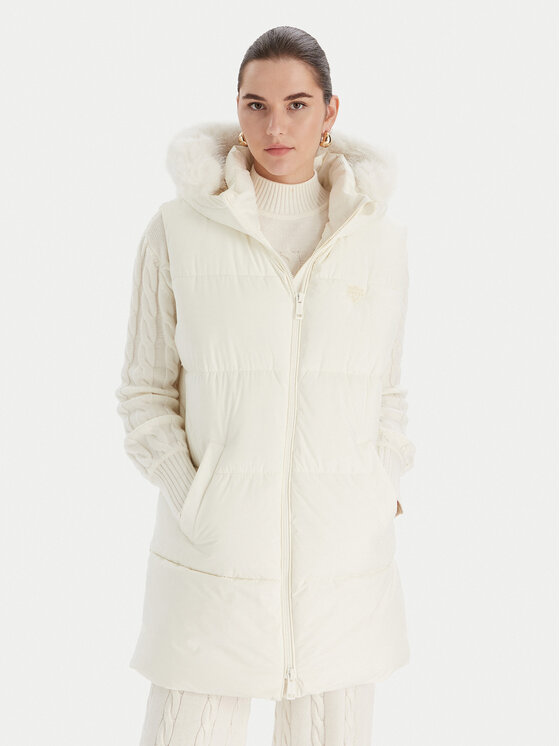 Guess Жилетка за костюм W5BL81 W3282 Бял Regular Fit цвят на ниска цена