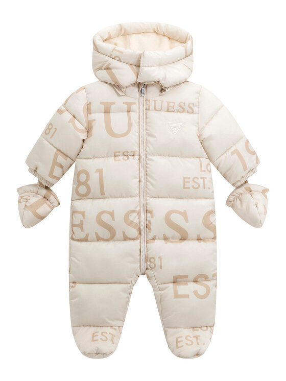 Guess Зимен детски гащеризон H5BW00 WCFM0 Екрю Regular Fit цвят на ниска цена