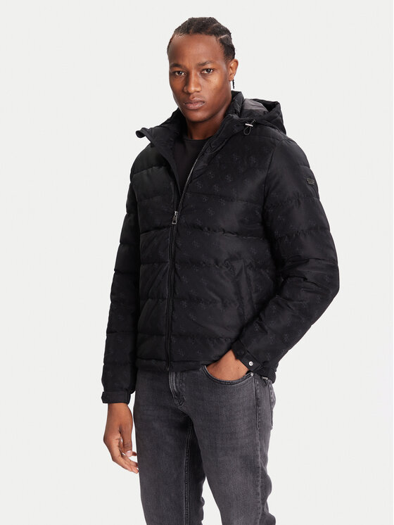 Guess Зимно яке M5BL0B W2322 Черен Relaxed Fit цвят на ниска цена