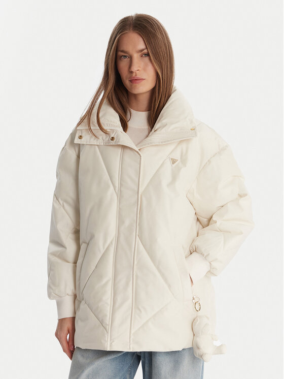 Guess Зимно яке V5BL13 WHHZ2 Екрю Regular Fit цвят на ниска цена