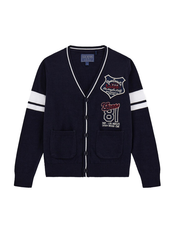 Guess Кардиган L5YR05 Z0140 Тъмносин Regular Fit цвят на ниска цена