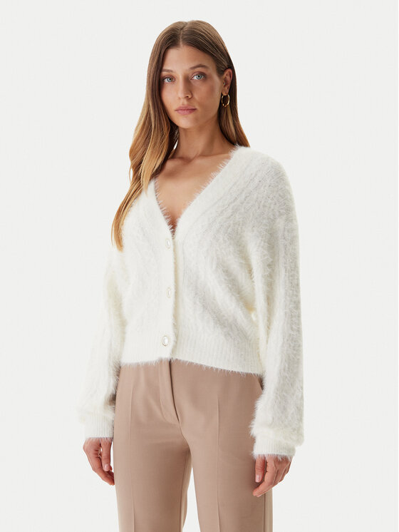 Guess Кардиган W5BR0D Z3BH0 Екрю Relaxed Fit цвят на ниска цена