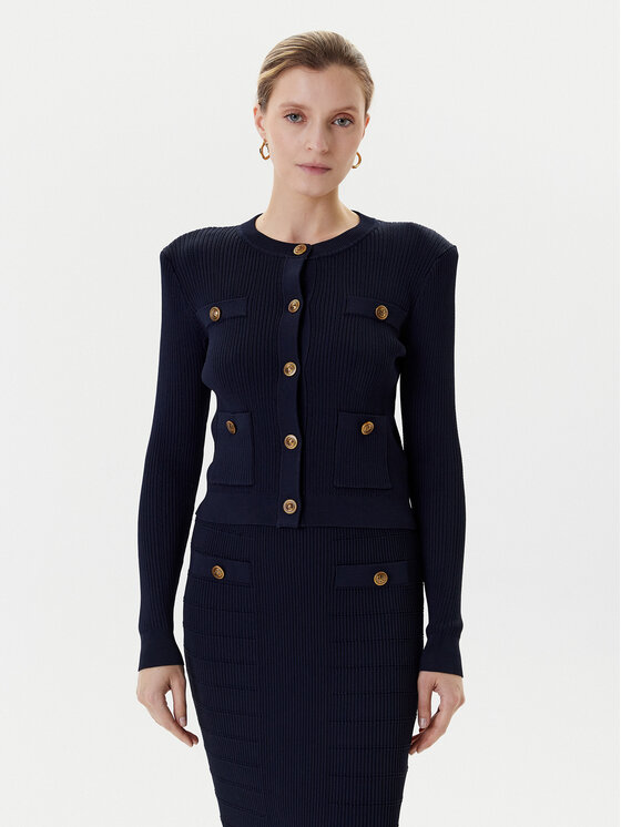 Guess Кардиган W5YR09 Z0130 Тъмносин Regular Fit цвят на ниска цена