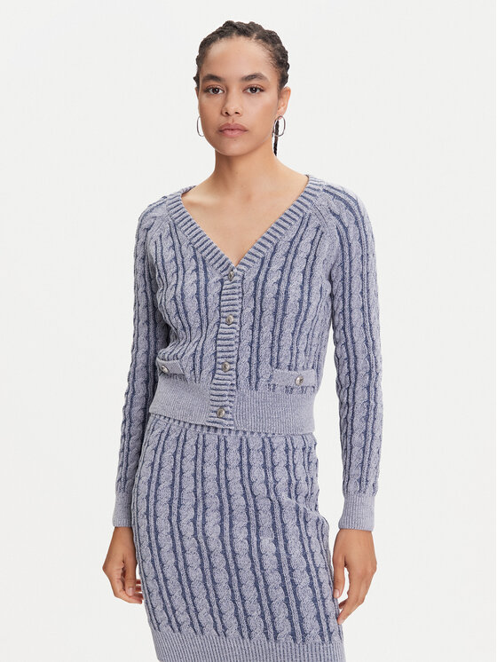 Guess Кардиган W5YR15 Z3OU0 Син Regular Fit цвят на ниска цена