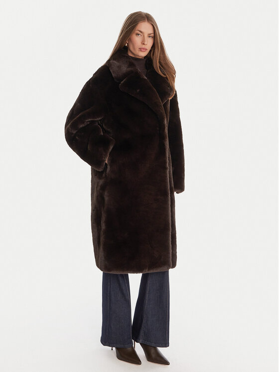 Guess Кожено палто W5BL95 WJ110 Кафяв Regular Fit цвят на ниска цена