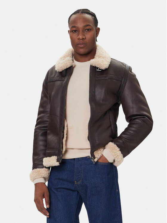 Guess Кожух M5BL28 W2310 Кафяв Regular Fit цвят на ниска цена