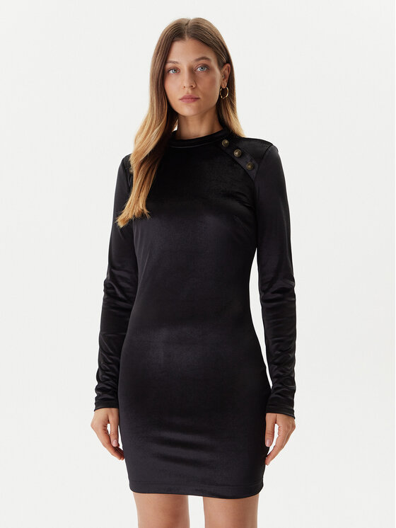 Guess Коктейлна рокля W5BK38 KCN22 Черен Slim Fit цвят на ниска цена