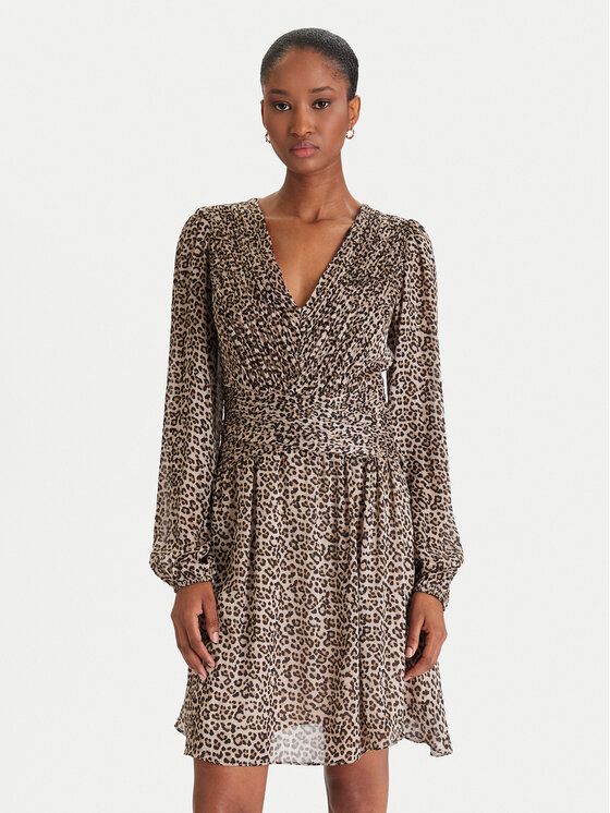 Guess Коктейлна рокля W5YK20 WDW82 Бежов Regular Fit цвят на ниска цена