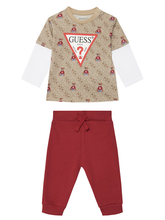 Guess Комплект блуза и панталон I5BG17 I3Z14 Червен Regular Fit цвят на ниска цена