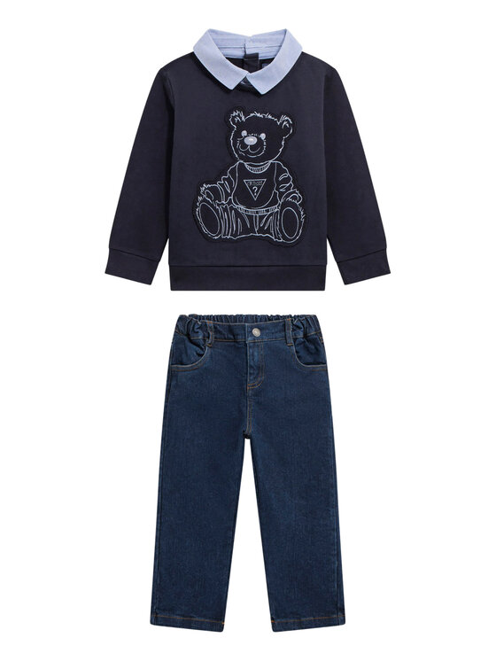 Guess Комплект блуза и панталон N5BG15KAX74 Тъмносин Regular Fit цвят на ниска цена