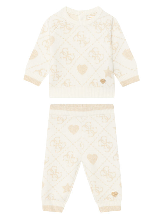 Guess Комплект пуловер и платнени панталони A5BG03 Z39N0 Бежов Regular Fit цвят на ниска цена