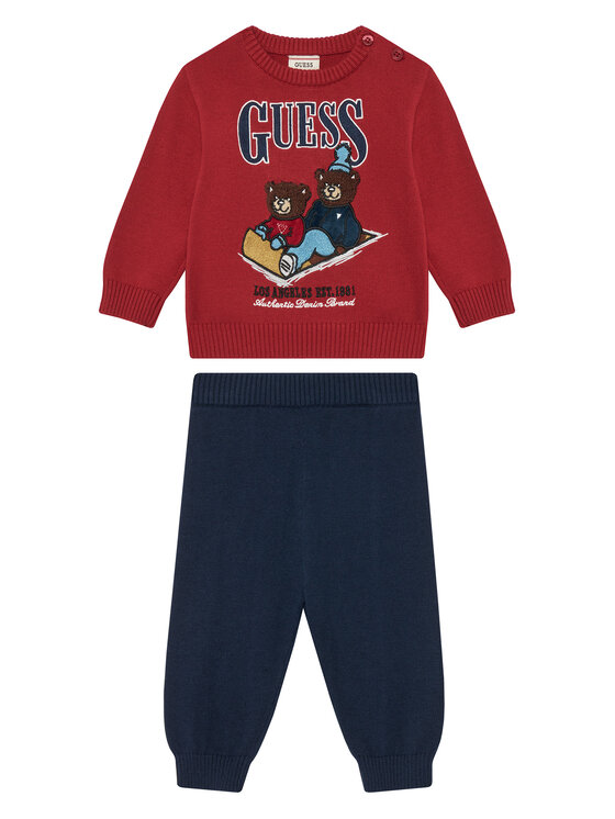 Guess Комплект пуловер и платнени панталони I5BG04 Z2BB0 Червен Regular Fit цвят на ниска цена