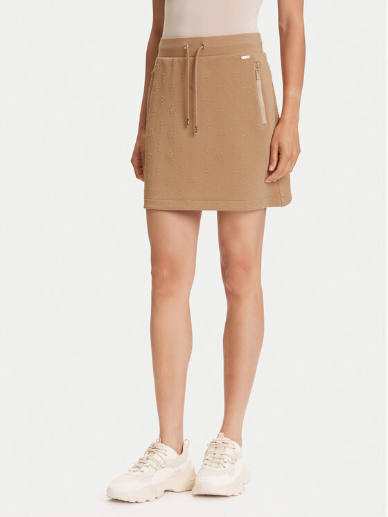 Guess Мини пола V5YD03 KBSL2 Кафяв Regular Fit цвят на ниска цена