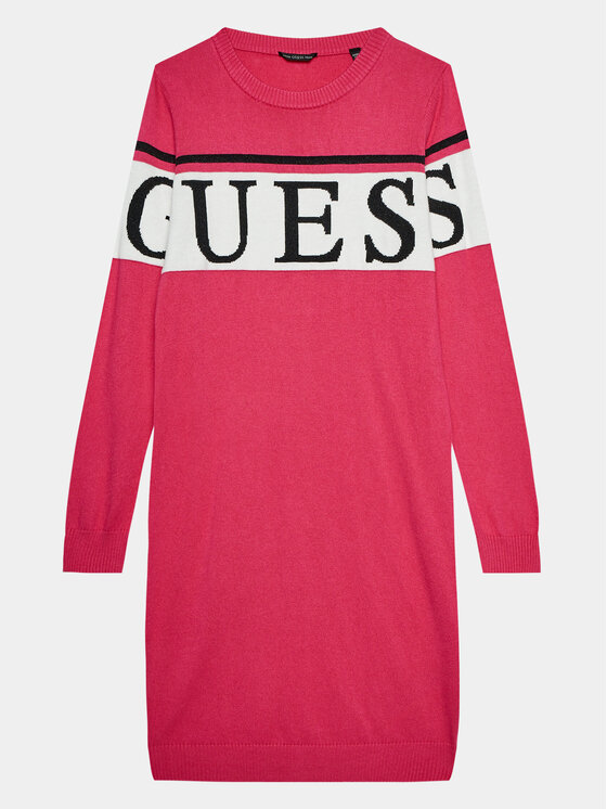 Guess Плетена рокля J3BK16 Z38B0 Розов Regular Fit цвят на ниска цена