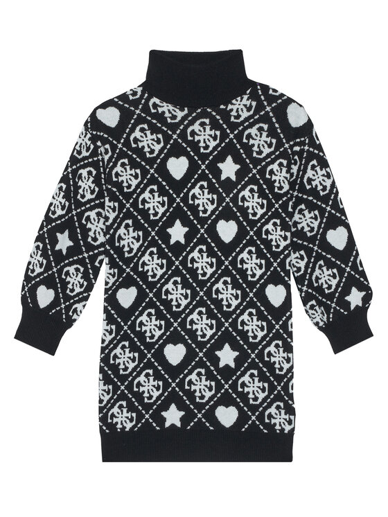 Guess Плетена рокля J5BK03 Z3K10 Черен Regular Fit цвят на ниска цена