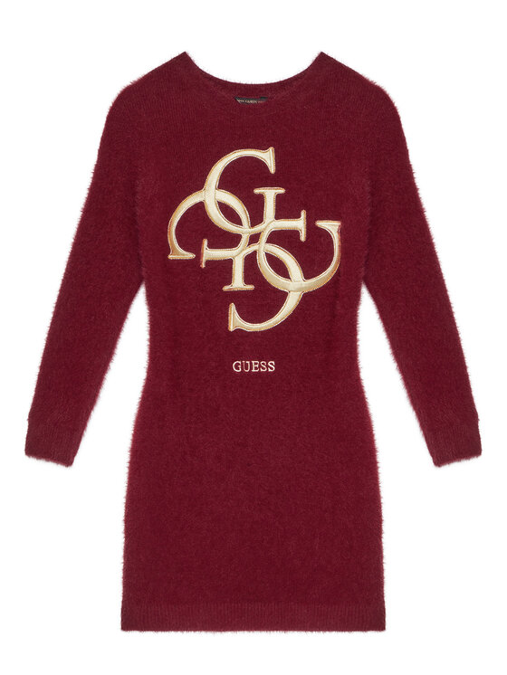 Guess Плетена рокля J5BK08 Z0720 Червен Regular Fit цвят на ниска цена