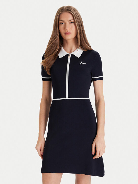 Guess Плетена рокля V5GK00 Z3D60 Тъмносин Regular Fit цвят на ниска цена