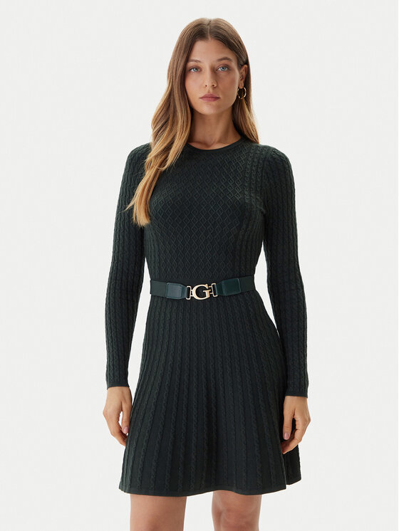 Guess Плетена рокля W5BK68 Z2YJ2 Зелен Slim Fit цвят на ниска цена