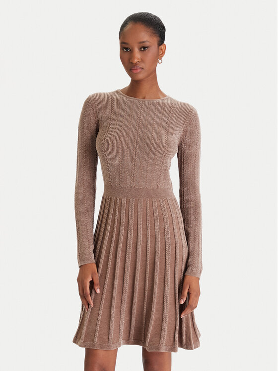 Guess Плетена рокля W5BK79 Z3902 Бежов Regular Fit цвят на ниска цена