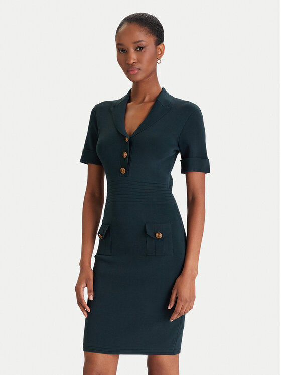 Guess Плетена рокля W5YK29 Z0130 Зелен Slim Fit цвят на ниска цена