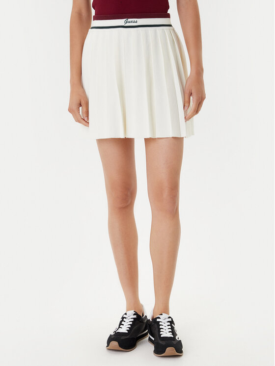 Guess Плисирана пола V5BD02 Z1152 Екрю Regular Fit цвят на ниска цена