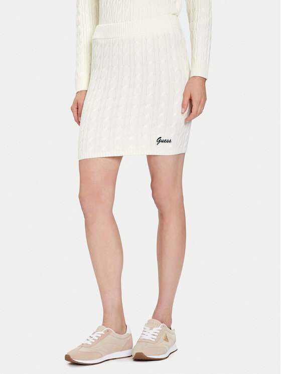 Guess Пола тип молив V5BD03 Z0572 Бежов Regular Fit цвят на ниска цена