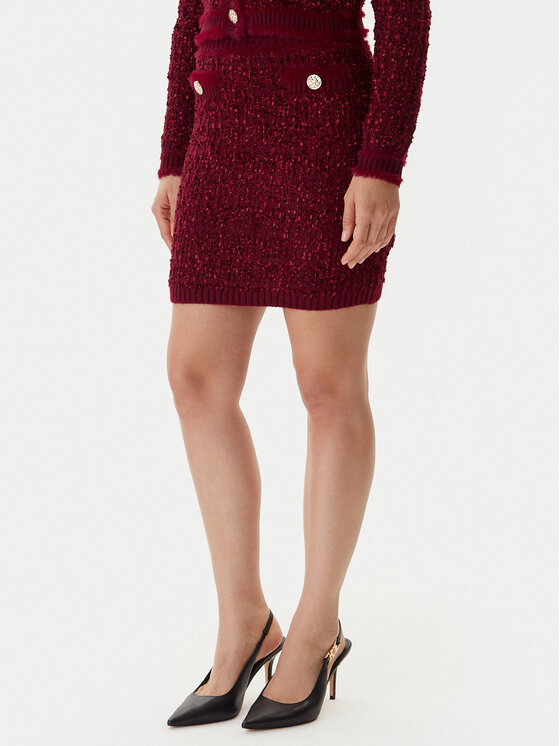 Guess Пола тип молив W5BD1X Z4090 Червен Slim Fit цвят на ниска цена