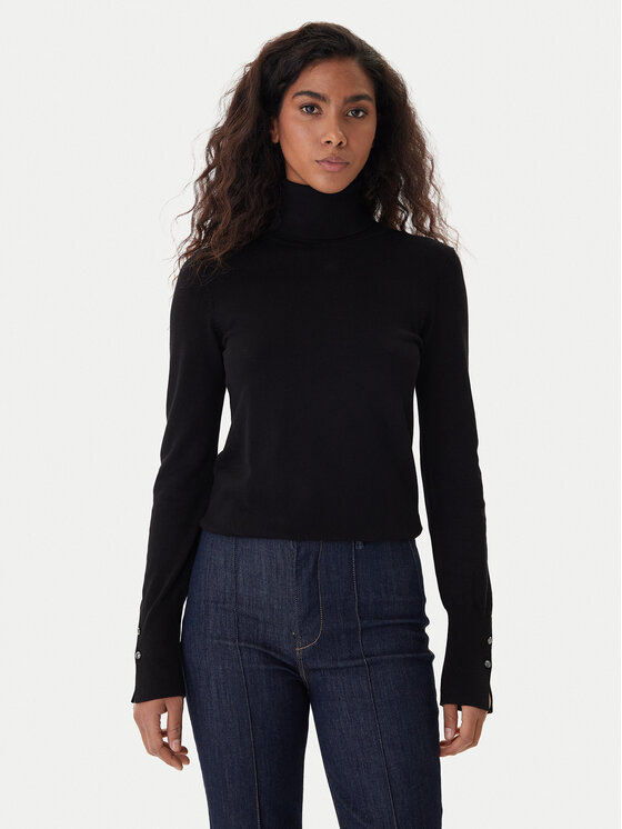 Guess Поло Paule W2BR53 Z2V62 Черен Slim Fit цвят на ниска цена