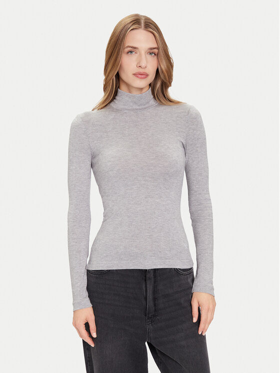 Guess Поло W4BP14 KCGM2 Сив Slim Fit цвят на ниска цена