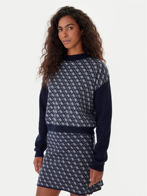 Guess Поло W5BR23 Z3JD2 Тъмносин Relaxed Fit цвят на ниска цена