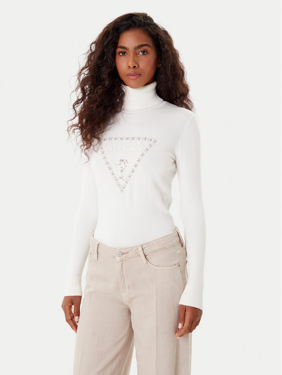 Guess Поло W5BR39 Z2NQ2 Бял Regular Fit цвят на ниска цена