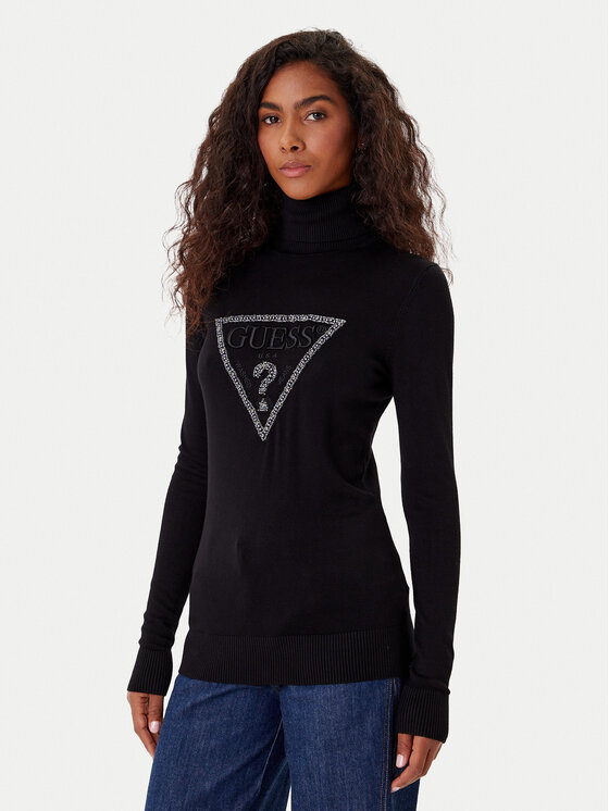 Guess Поло W5BR39 Z2NQ2 Черен Regular Fit цвят на ниска цена